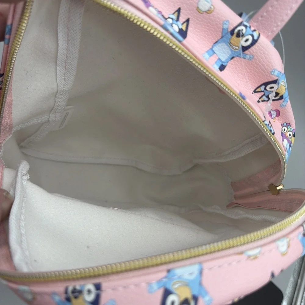 Bluey Kids Mini Pink Backpack With Adjustable Straps and Front Zipper Pocket